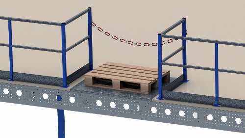 Pallet lay-out with chain